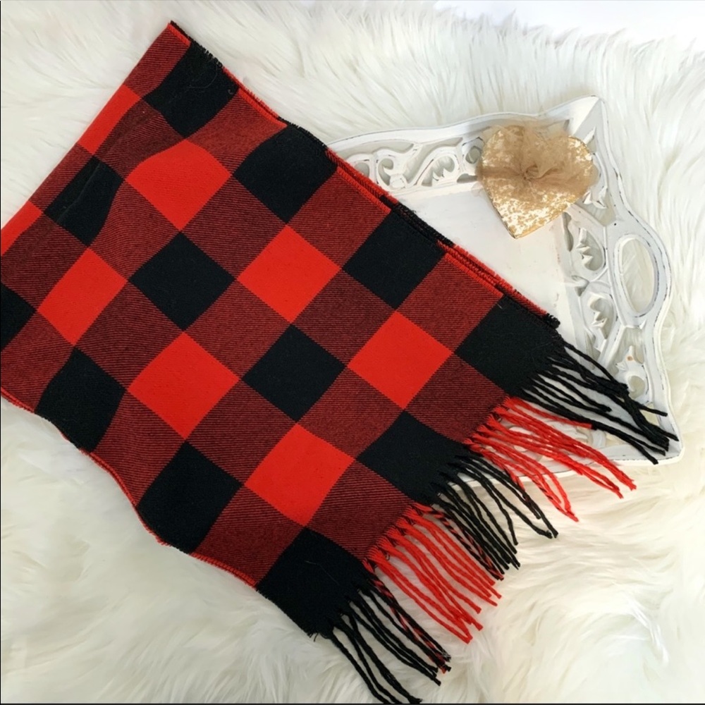 100% Cashmere Scarf Buffalo Plaid